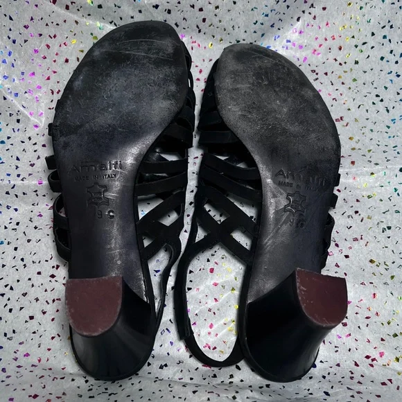 Amalfi Nestra Black Slingback Heels - Picture 6 of 8